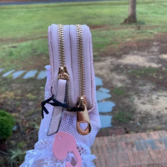 Juicy Couture Double Zip Around Wallet - Powder Blush with Bling - Picture 3 of 13